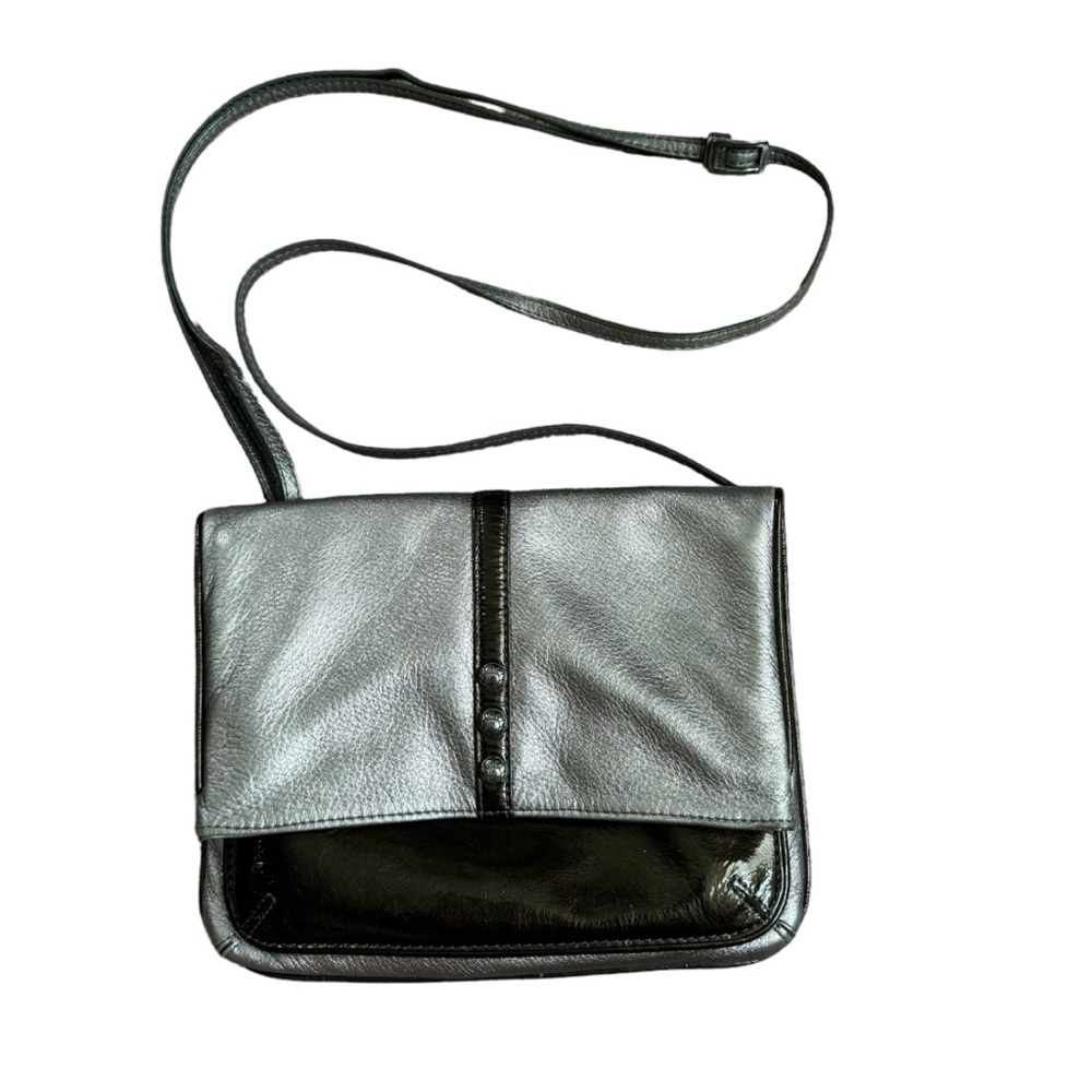 Brighton Collectible Nolita Shimmer Metallic Patent Leather Snap Front Crossbody
